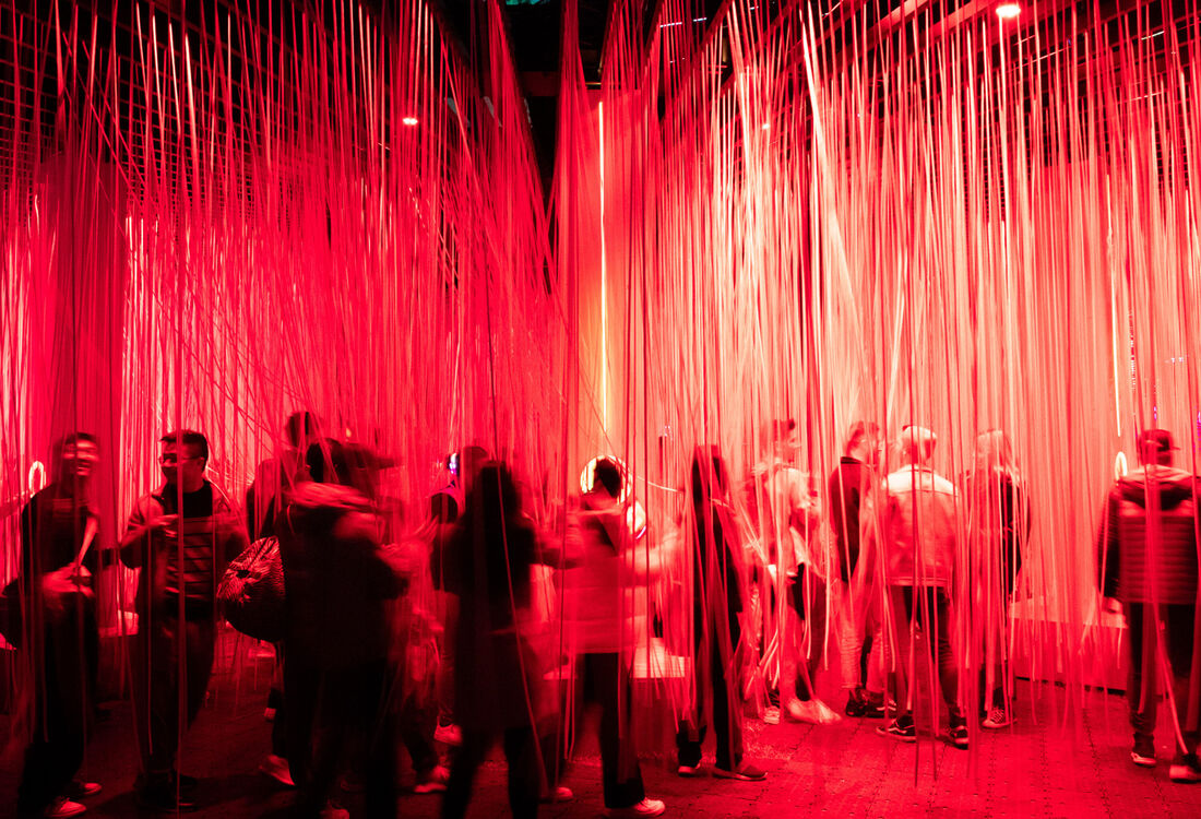 People at Vivid Exhibition